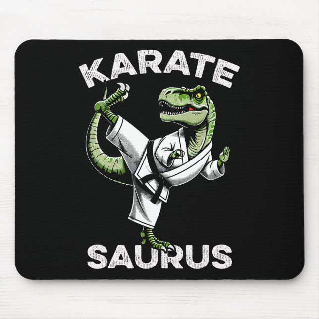 Mousepad Karatesaurus T-rex Karatê Dino Dinossauro Engraçad (Frente)
