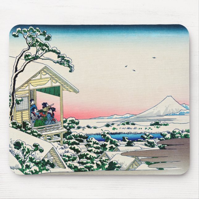 Mousepad Katsushika Hokusai - Casa de chá em Koishikawa (Frente)