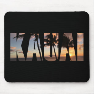 Mousepad Kauai, Hawaii Sunset com Palm Trees