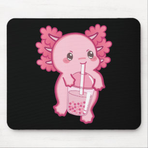 Mousepad Kawaii Axolotl Boba Bubble Tea Tea Girl Kids Japa