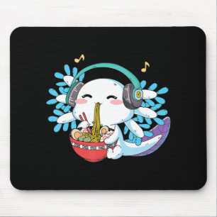 Mousepad Kawaii Axolotl Comendo Ramen Nodles Anime Crianças