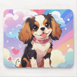 Mousepad Kawaii Cavalier King Charles Pastel Rainbow