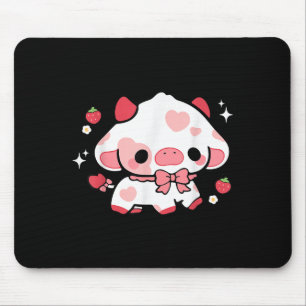 Mousepad Kawaii Cow Strawberry Cute Aestic Girls T