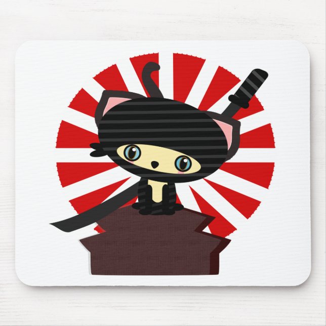 Mousepad kawaii do gato do ninja (Frente)