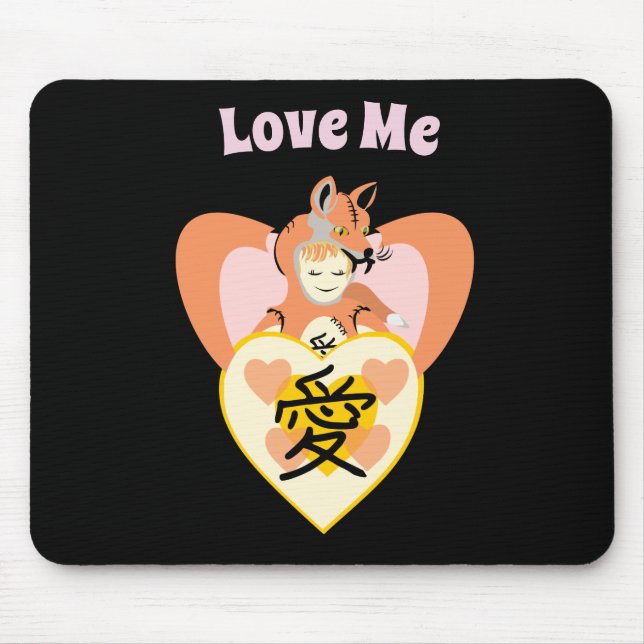 Mousepad Kawaii Foxy Cosplay Love Heart (Frente)