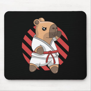 Mousepad Kawaii Funny Capyra Capy Karate Artes Marciais Kei
