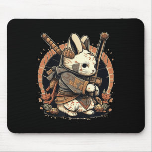 Mousepad Kawaii Japanese Style Samurai Bunny Anime