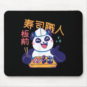 Mousepad Kawaii Japonês Sushi Cita Boa Comida Chef Bear Ha