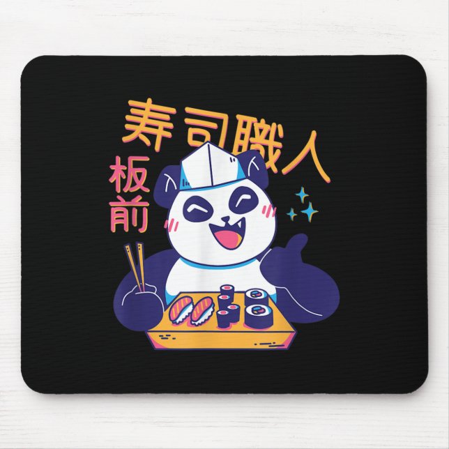 Mousepad Kawaii Japonês Sushi Cita Boa Comida Chef Bear Ha (Frente)
