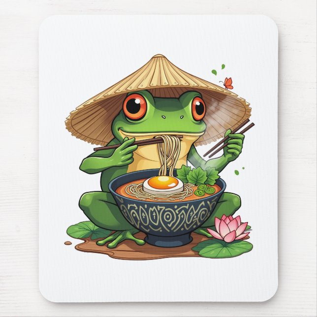 Mousepad Kawaii - Noodles de Sapo estético japonês (Frente)