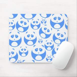 Mousepad Kawaii Panda Baby Blue and WhitePattern