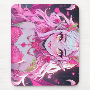 Mousepad Kawaii Pinkcore Fantasy Demon Anime Girl