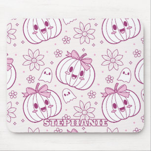 Mousepad Kawaii Pumpkins, Fantasmas e Flores
