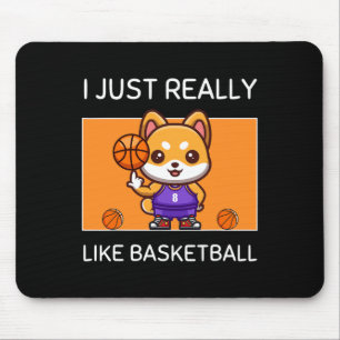 Mousepad Kawaii Shiba Inu, Custa, Eu Gosto Muito De Basketb