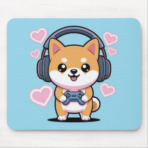 Mousepad Kawaii Shiba Inu Gamer Tapete de Mouse