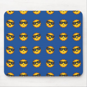 Mousepad Kawaii Sun com óculos Sunglass Happy Emoji Faces