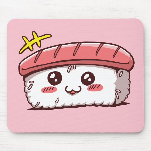 Mousepad Kawaii Sushi - Comida Japonesa Cute (Frente)