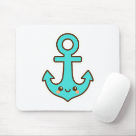 Mousepad Kawaii Turquoise Anchor - Whimsical & Cheerful