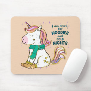 Mousepad Kawaii Unicorn Inverno e Hoodies