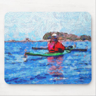 Mousepad Kayaking no Alaska Barenoff Islands Painterly