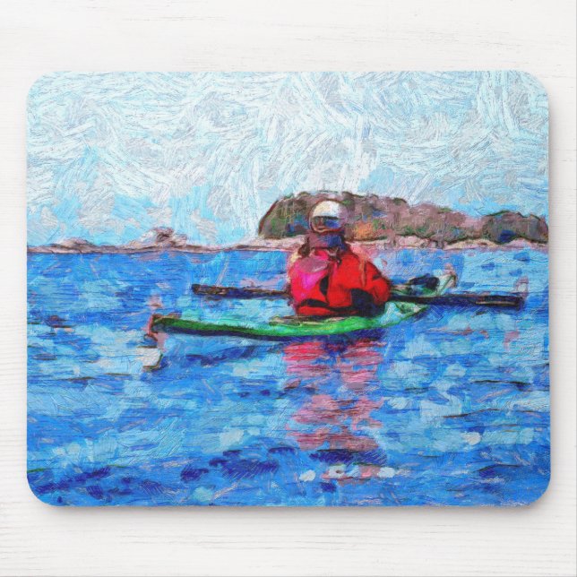 Mousepad Kayaking no Alaska Barenoff Islands Painterly (Frente)