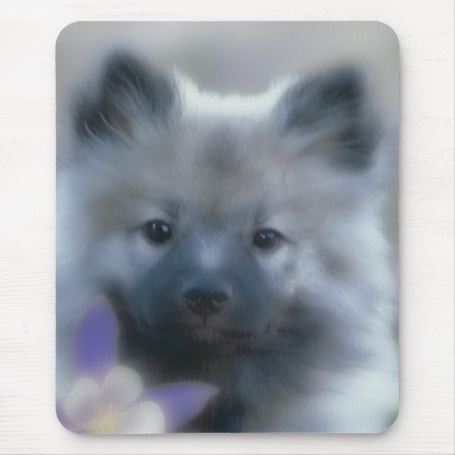 Mousepad Keeshond e Columbine - Fotografia de Cães (Frente)