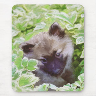 Mousepad Keeshond Puppy na Pintura Original