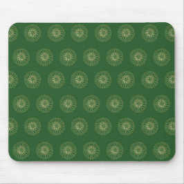 Mousepad Kelly Verde | Medalhões de Flor de Zínia Dourada