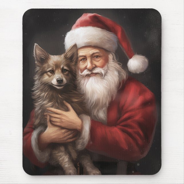 Mousepad Kelpie australiano com Natal (Frente)
