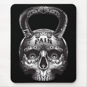 Mousepad Kettlebell Skull - Motivação do Workout Gym