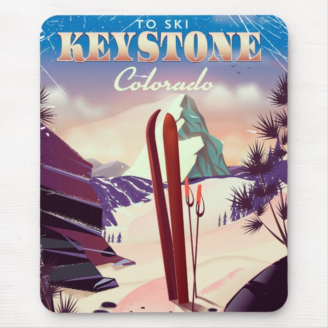 Mousepad Keystone, poster do estilo de colheita de Colorado (Frente)