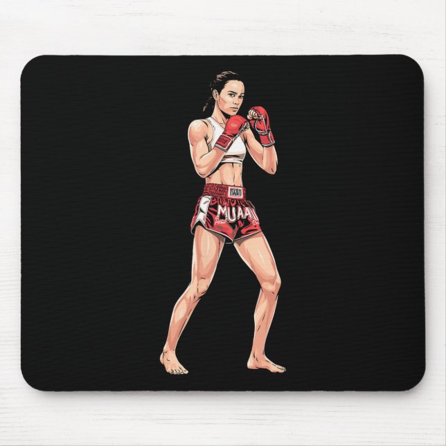Mousepad Kickboxe Stance Tailandês Boxando um Luz Muay Tail (Frente)