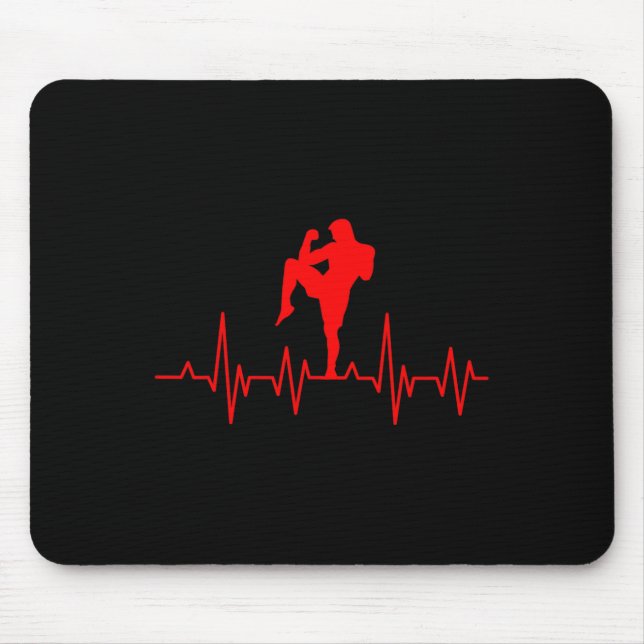 Mousepad Kickboxing Boxe Tailandesa Batida Cardíaca Muay Th (Frente)