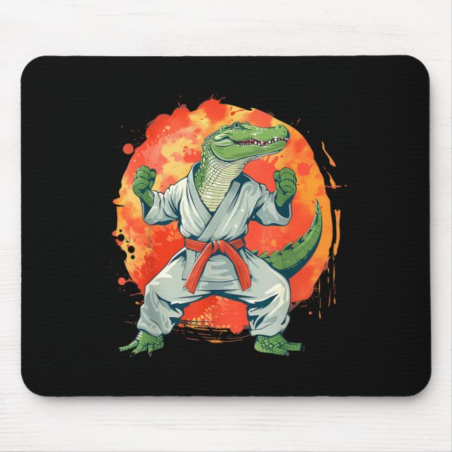 Mousepad Kickboxing Crocodilo Taekwondo Karatê MMA Engraçad (Frente)