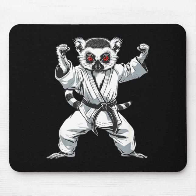 Mousepad Kickboxing Lêmure Artes Marciais Caratê Jiu-Jitsu  (Frente)