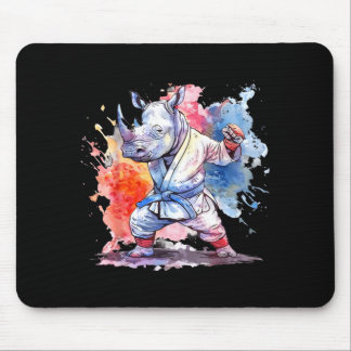 Mousepad Kickboxing Rhino Taekwondo Caratê MMA Engraçado