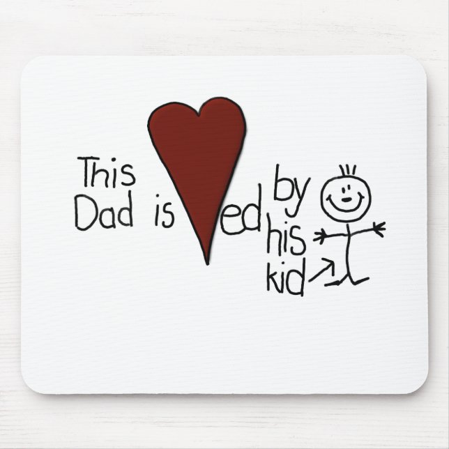 Mousepad Kids Stick Figure Hearts Pai (Frente)