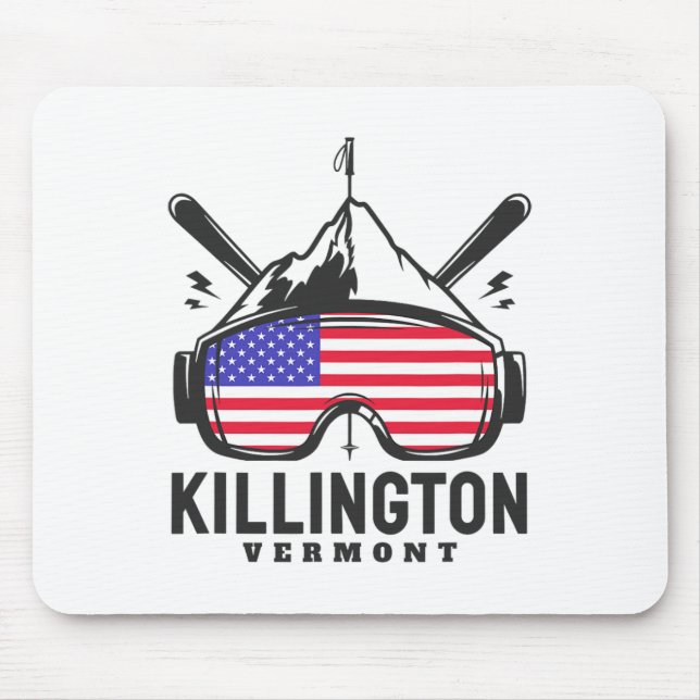 Mousepad Killington Vermont Ski Retro Skiing (Frente)