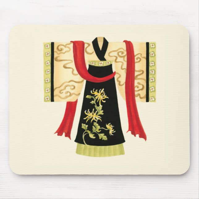 Mousepad Kimono japonês tradicional com Impressão floral (Frente)