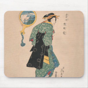 Mousepad Kimono Mulher Cortesã Trabalho de arte