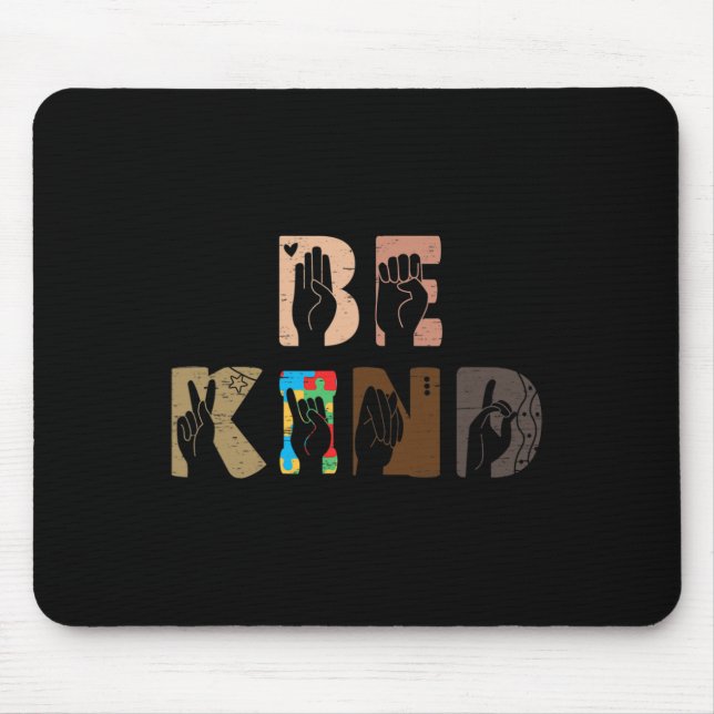Mousepad Kind Asl Sinal de Mão Intérprete Sinal Idioma (Frente)