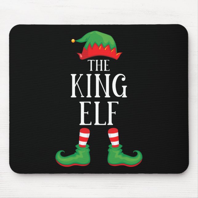 Mousepad King Elf Matching Group Xmas Funny Family Christma (Frente)