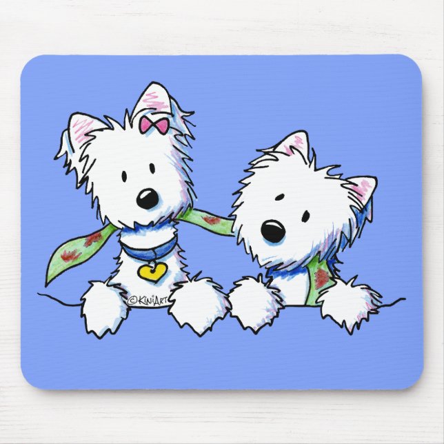 Mousepad KiniArt Pocket Westie Boy and Girl (Frente)