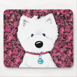 Mousepad KiniArt Westie Impressões Floral
