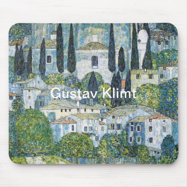 Mousepad Kirche de Gustav Klimt em famosa pintura Cassone (Frente)