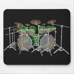 Mousepad Kit de tambor de 10 peças: Gradiente Verde: Bloco