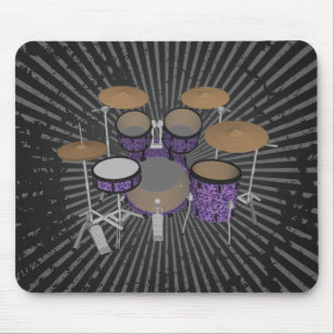 Mousepad Kit de tambor de 5 peças - Tambores violetas pers