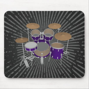 Mousepad Kit de tambor de 5 peças - Término violeta - Mou