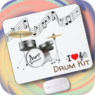 Mousepad KIT DRUM em um Pad de Mouse - I Heart Music
