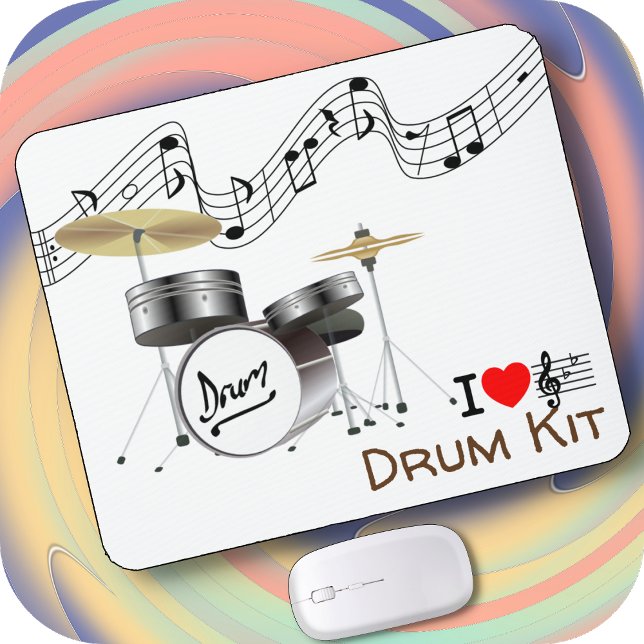 Mousepad KIT DRUM em um Pad de Mouse - I Heart Music (Criador carregado)